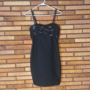 Isabel Gomez Madrid Elegant Black Sequin Mini Dress